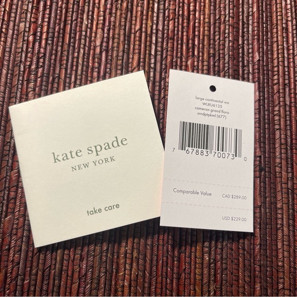 Kate Spade Women's Pink Floral Zip-Around Wallet Credit Card Holder - Picture 7 of 7